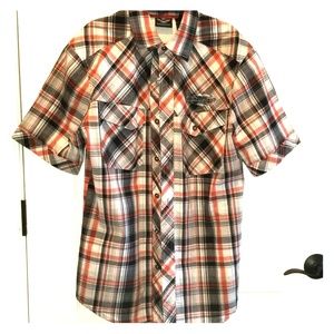 H-D Short Sleeve Button up Mens S
